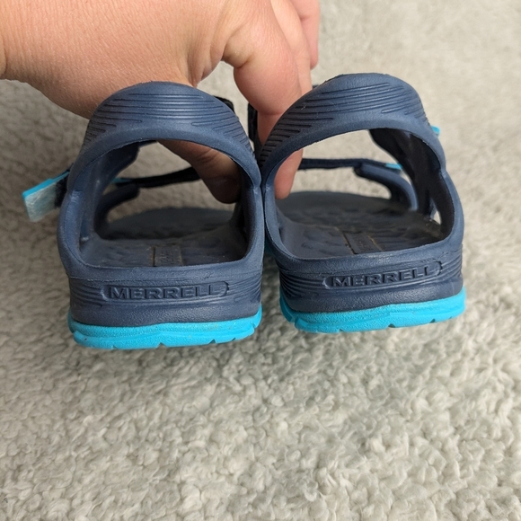 MERRELL Kid Sandals Size 1 Navy Blue  And Pink Color Perfect For Summer - Picture 5 of 8